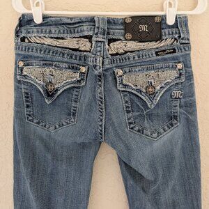 Vintage Miss Me Jeans Y2K Low Rise Angel Wings Sequin Size 29 Boot Cut